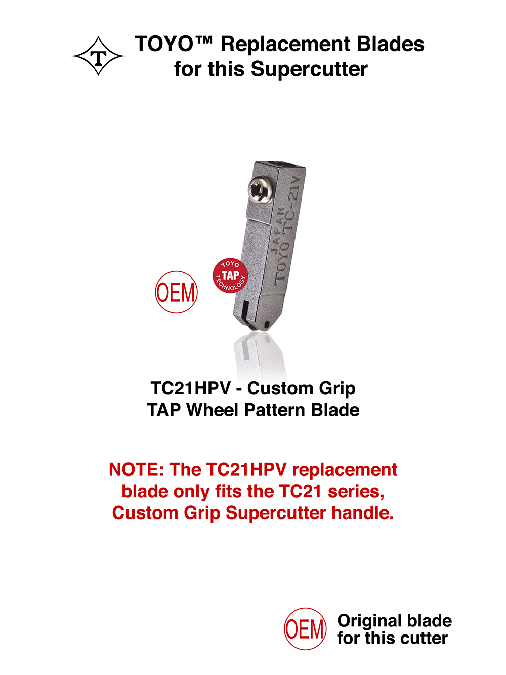 TC21PVR - TOYO™ Custom Grip Supercutter - Pattern Blade | TOYO